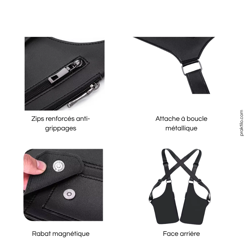 Sac Holster Ergonomique Praktilo™ – Extra-Plat, Anti-Vol & Liberté de Mouvement
